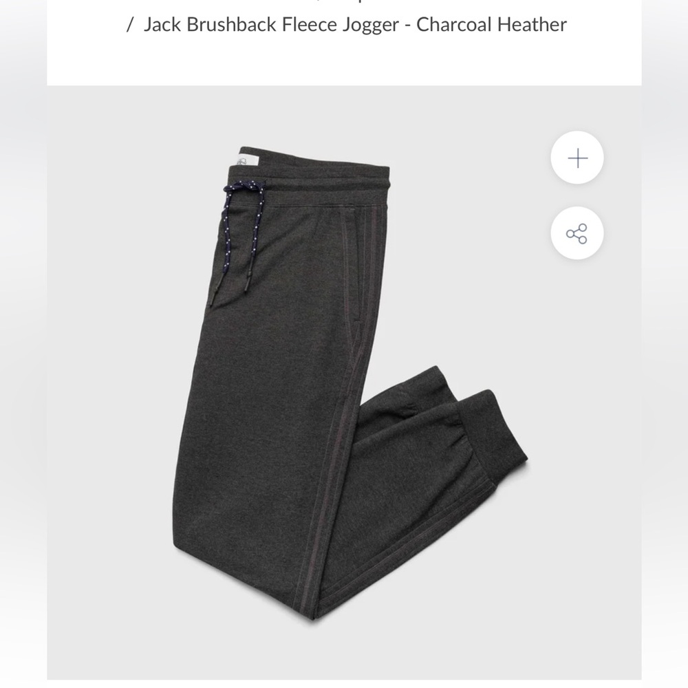 Surfside Supply Jack Brushback fleece Joggers Men’s Charcoal Heather size Large